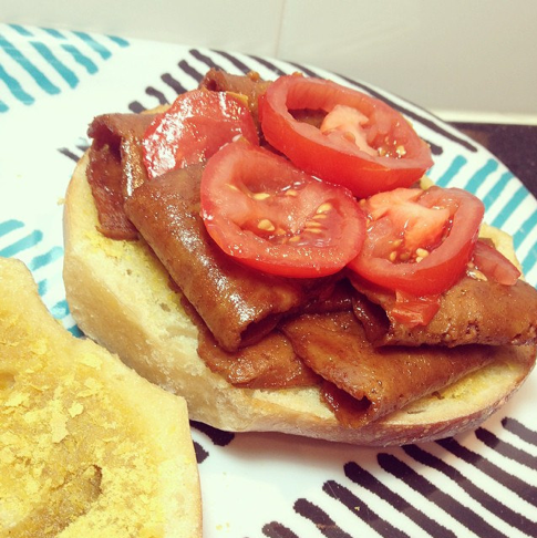 Upton's Seitan Bacon Breakfast Sandwich